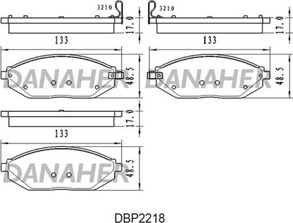 Danaher DBP2218 - Гальмівні колодки, дискові гальма autocars.com.ua