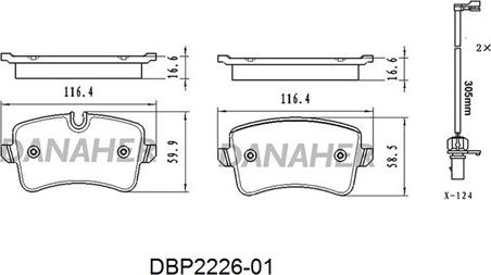 Danaher DBP2226-01 - Гальмівні колодки, дискові гальма autocars.com.ua