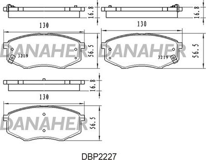 Danaher DBP2227 - Гальмівні колодки, дискові гальма autocars.com.ua