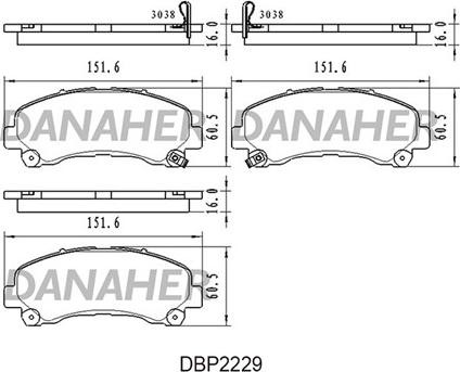 Danaher DBP2229 - Гальмівні колодки, дискові гальма autocars.com.ua