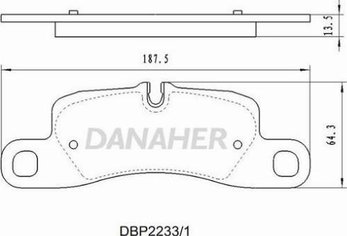 Danaher DBP2233/1 - Гальмівні колодки, дискові гальма autocars.com.ua