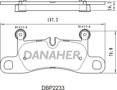 Danaher DBP2233 - Гальмівні колодки, дискові гальма autocars.com.ua