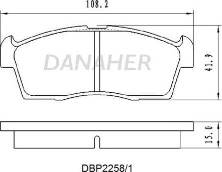 Danaher DBP2258/1 - Тормозные колодки, дисковые, комплект autodnr.net