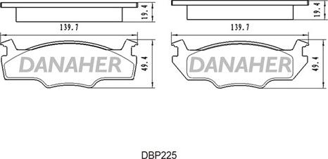 Danaher DBP225 - Гальмівні колодки, дискові гальма autocars.com.ua