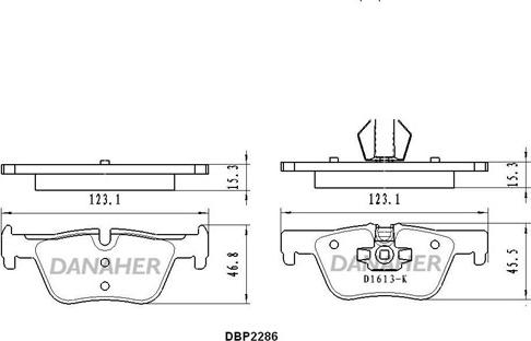 Danaher DBP2286 - Гальмівні колодки, дискові гальма autocars.com.ua