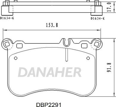 Danaher DBP2291 - Гальмівні колодки, дискові гальма autocars.com.ua