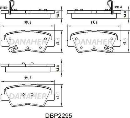 Danaher DBP2295 - Гальмівні колодки, дискові гальма autocars.com.ua