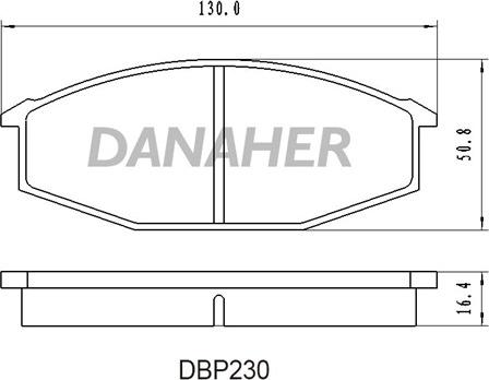 Danaher DBP230 - Гальмівні колодки, дискові гальма autocars.com.ua