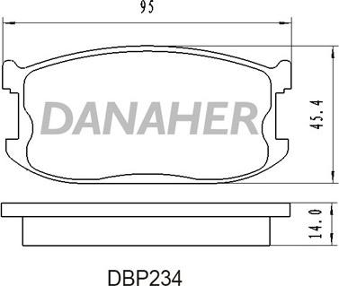 Danaher DBP234 - Гальмівні колодки, дискові гальма autocars.com.ua