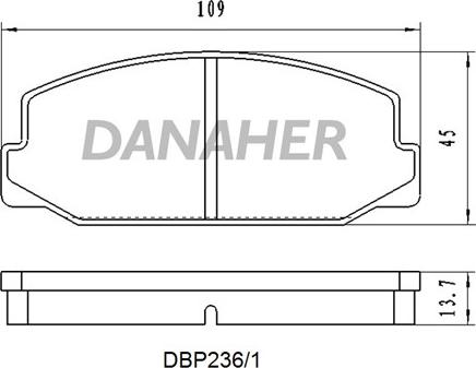 Danaher DBP236/1 - Тормозные колодки, дисковые, комплект autodnr.net