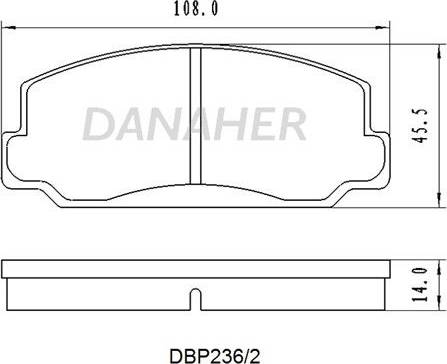 Danaher DBP236/2 - Тормозные колодки, дисковые, комплект autodnr.net