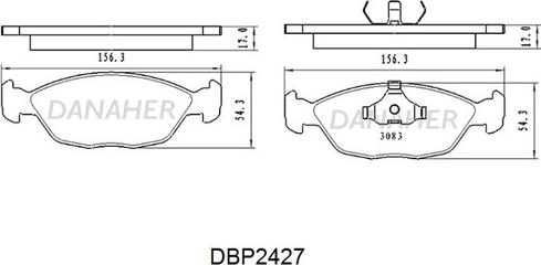 Danaher DBP2427 - Гальмівні колодки, дискові гальма autocars.com.ua