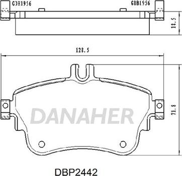 Danaher DBP2442 - Гальмівні колодки, дискові гальма autocars.com.ua