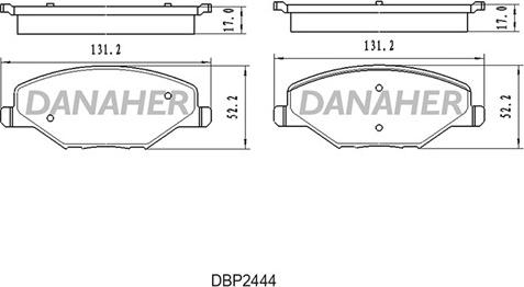 Danaher DBP2444 - Гальмівні колодки, дискові гальма autocars.com.ua