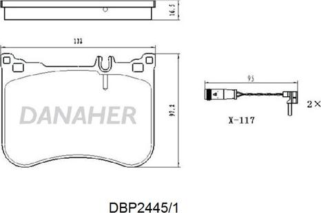 Danaher DBP24451 - Гальмівні колодки, дискові гальма autocars.com.ua