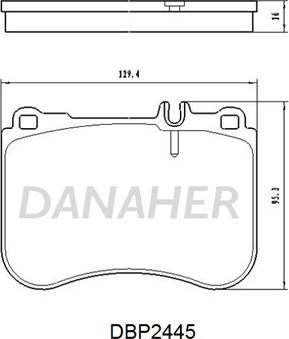 Danaher DBP2445 - Гальмівні колодки, дискові гальма autocars.com.ua