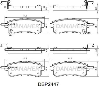Danaher DBP2447 - Тормозные колодки, дисковые, комплект autodnr.net