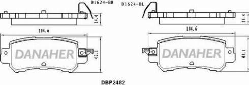 Danaher DBP2482 - Гальмівні колодки, дискові гальма autocars.com.ua