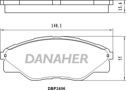 Danaher DBP2496 - Гальмівні колодки, дискові гальма autocars.com.ua