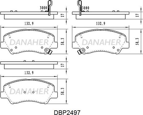 Danaher DBP2497 - Гальмівні колодки, дискові гальма autocars.com.ua