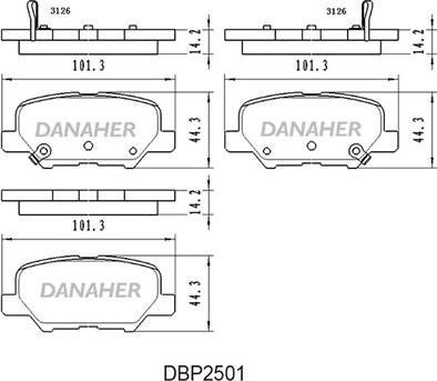 Danaher DBP2501 - Гальмівні колодки, дискові гальма autocars.com.ua