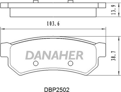 Danaher DBP2502 - Гальмівні колодки, дискові гальма autocars.com.ua