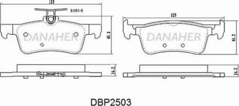 Danaher DBP2503 - Гальмівні колодки, дискові гальма autocars.com.ua