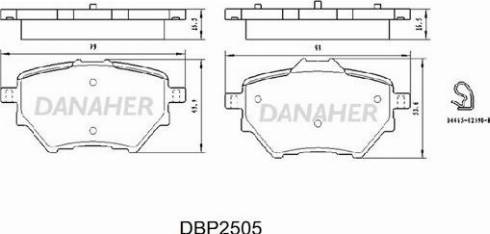 Danaher DBP2505 - Гальмівні колодки, дискові гальма autocars.com.ua