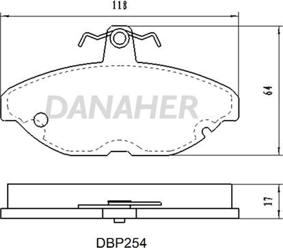 Danaher DBP254 - Гальмівні колодки, дискові гальма autocars.com.ua