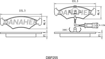 Danaher DBP255 - Гальмівні колодки, дискові гальма autocars.com.ua