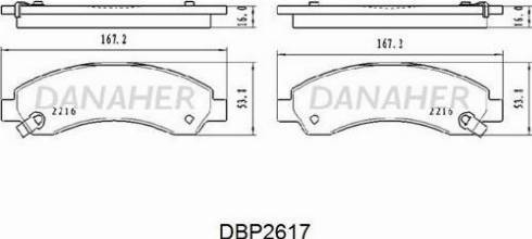 Danaher DBP2617 - Тормозные колодки, дисковые, комплект autodnr.net