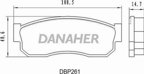 Danaher DBP261 - Гальмівні колодки, дискові гальма autocars.com.ua