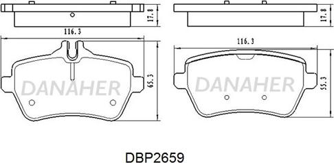 Danaher DBP2659 - Гальмівні колодки, дискові гальма autocars.com.ua