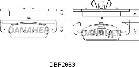 Danaher DBP2663 - Гальмівні колодки, дискові гальма autocars.com.ua