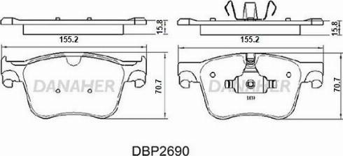 Danaher DBP2690 - Тормозные колодки, дисковые, комплект autodnr.net