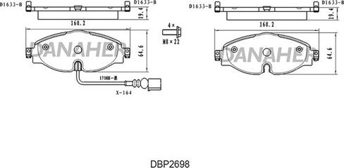 Danaher DBP2698 - Гальмівні колодки, дискові гальма autocars.com.ua