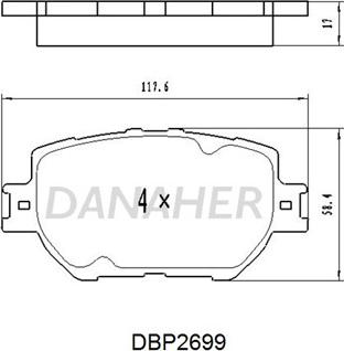 Danaher DBP2699 - Гальмівні колодки, дискові гальма autocars.com.ua