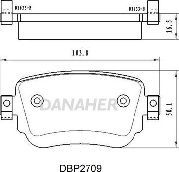 Danaher DBP2709 - Гальмівні колодки, дискові гальма autocars.com.ua