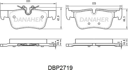 Danaher DBP2719 - Гальмівні колодки, дискові гальма autocars.com.ua
