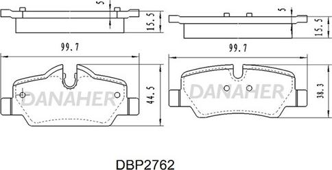 Danaher DBP2762 - Гальмівні колодки, дискові гальма autocars.com.ua