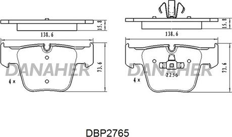 Danaher DBP2765 - Тормозные колодки, дисковые, комплект autodnr.net