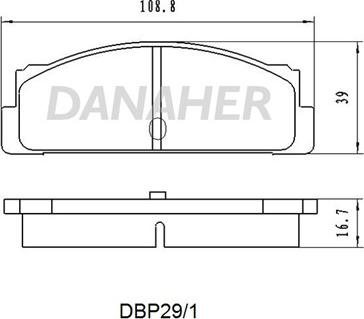 Danaher DBP29/1 - Гальмівні колодки, дискові гальма autocars.com.ua