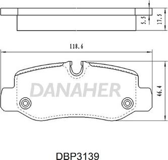 Danaher DBP3139 - Гальмівні колодки, дискові гальма autocars.com.ua