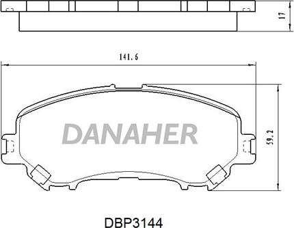 Danaher DBP3144 - Гальмівні колодки, дискові гальма autocars.com.ua