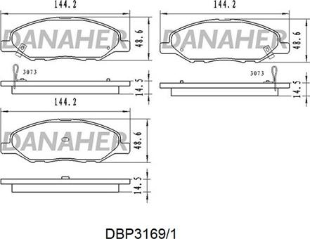 Danaher DBP3169/1 - Гальмівні колодки, дискові гальма autocars.com.ua