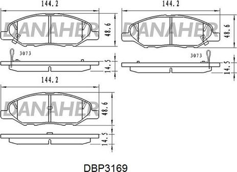 Danaher DBP3169 - Тормозные колодки, дисковые, комплект autodnr.net
