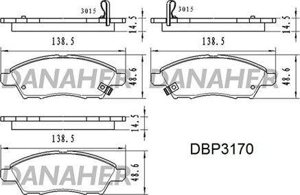 Danaher DBP3170 - Гальмівні колодки, дискові гальма autocars.com.ua