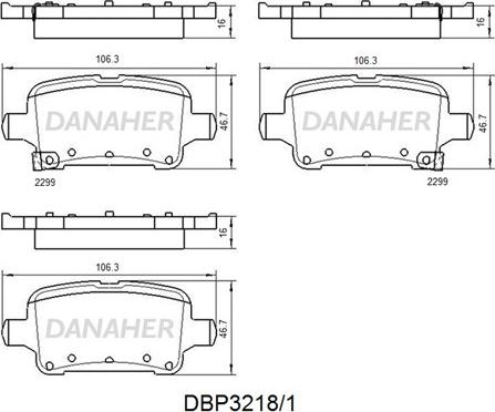 Danaher DBP3218/1 - Гальмівні колодки, дискові гальма autocars.com.ua