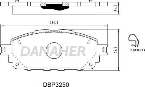 Danaher DBP3250 - Гальмівні колодки, дискові гальма autocars.com.ua