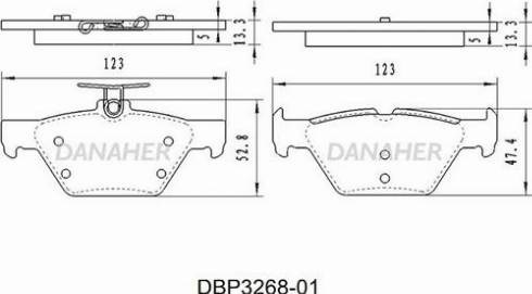 Danaher DBP3268-01 - Гальмівні колодки, дискові гальма autocars.com.ua